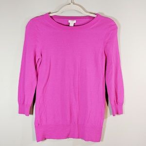 J CREW | Merino Wool Hot Pink Sweater Small